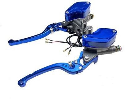AQXYWQLL 14mm kolben Verstellbare hebel Kupplung Bremse Pumpe Master Zylinder Motorrad Racing Universal Bremse(Blue 1 Pair)