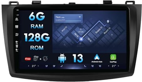 MISONDA 9inch IPS Android 14 6G+128G Car Stereo For Mazda 3 (2011-2015) Wireless CarPlay/Android Auto - LED Camera + MIC -2 Din GPS Sat Nav SWC Fast-boot DSP
