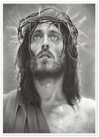 Jesus von Nazareth Poster von Henrik Moses 13 x 18 cm Schwarz-Weiß Wandbilder Wanddeko
