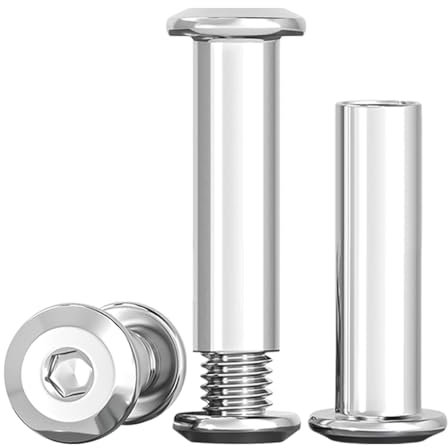 Drenky 10 Stück Verbindungsschraube M8 x 30mm Hülsenschrauben Möbelschrauben Edelstahl A2 V2A Schrankverbinder M8 für Möbeln, Schränken, Holzbret (10 x Möbelschrauben, 10 x Hülsenmutter)