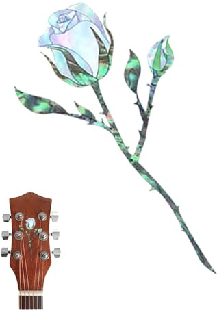 Gitarrenaufkleber, Gitarrenaufkleber | Rosen-Magnolien-Vogel-Gitarren-Kopf-Aufkleber | Abnehmbare Rosenaufkleber, Musikinstrumentendekorationen, Inlay-Aufkleber für Gitarrenkopfplatte