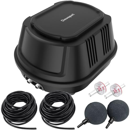 Devopet Teichbelüfter für Koiteiche Outdoor, Luftpumpe für Teiche bis 1800 Gallonen, All in One Einstellbare Teichbelüftung Kit, Teichentfroster inkl