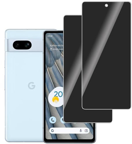 LERINNA 2 Stück für Panzerglas Privatbildschirm für Google Pixel 7a, Anti-Spy,9H Härte temperglas, Anti-Kratzen, Sichtschutz Schutzfolie für Google Pixel 7a
