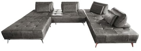 KAWOLA Ecksofa Leder Wohnlandschaft Sofa Wohnzimmer, Velvet Sofa, Ecksofa Samt Groß, Couchgarnitur