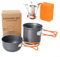 Batterie de cuisine complète avec options de conception portable et empilable (poignée orange)