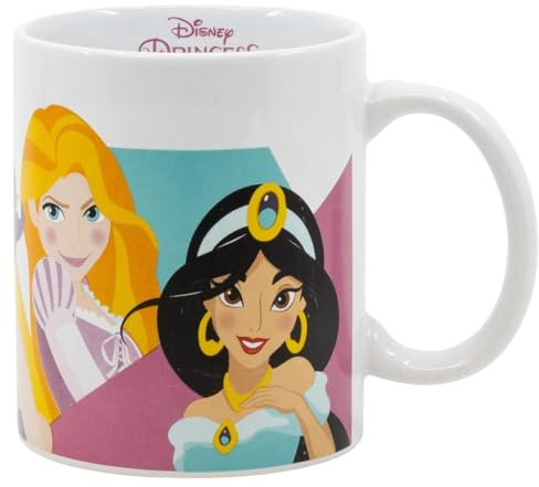 ms móvil shop Taza Princesas porcelana 325 ml – Diseño con Ariel, Jasmine, Rapunzel y Cenicienta – Apta microondas y lavavajillas – Caja regalo – Oficial – Ideal para niñas, fans y coleccionistas