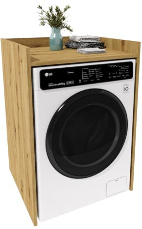 möbelkap Waschmaschinenumbau | Moderner Badschrank für Waschmaschine & Trockner | Platzsparende Waschmaschinenverkleidung mit Stauraum |Eiche Artisan