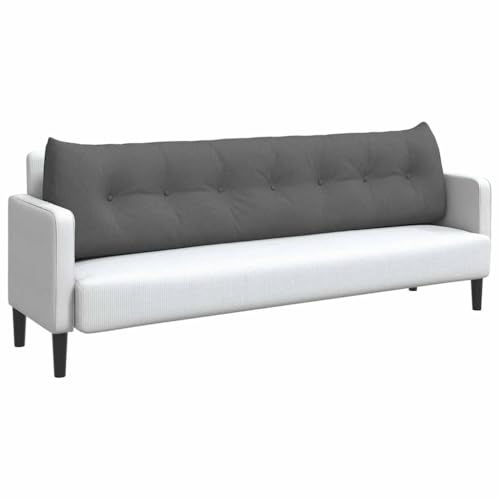 vidaXL Rücken Kissen Dunkelgrau 200 x 24 x 50 cm Stoff, Stylisches Wohnzimmer, Funktionales Rücken Kissen, Bequeme Kissen, Abnehmbare Bezüge, Innenunterstützung, Dekoratives Textilaccessoire