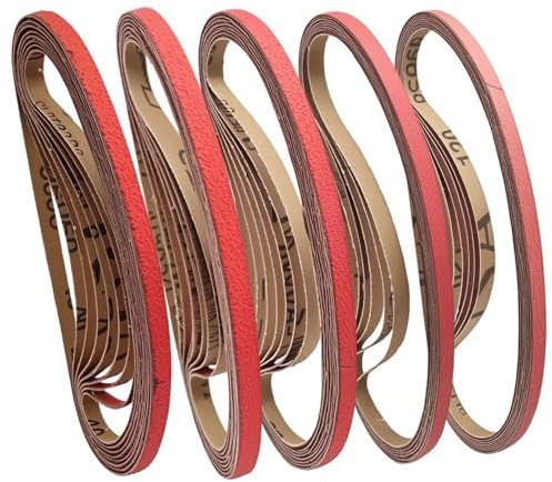 9 x 533 mm Sanding Belts, 40 Pcs 40/60/80/100/120 Grit Aluminum Oxide Abrasive Belt Sander File Belt for Woodworking, Metal Polishing, Knife Sharpener