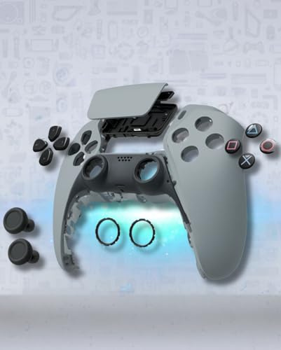 Générique Coque pour conversion manette PS5 30th Anniversary – Kit Complet (Avant + Arrière + Boutons + Joysticks) – Design Rétro PS1 – Compatible BDM-010/020/030/040/050 – Installation Facile