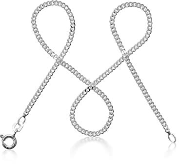 modabilé Panzerkette Damen Halskette aus 925er Sterling Silber (70cm lang 2,1mm breit) Silberkette 925 ohne Anhänger Silberne Kette für Frauen
