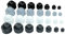 SN-TEC® Abdeckkappen, Anthrazit, 25 Stück, Sechskant, M8, SW13, Kunststoff, UV- und Witterungsbeständig, Innen- und Außenbereich