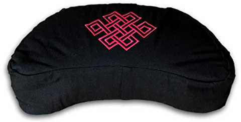Zafu Jade Schildkröte Halbmond Schwarz – Motiv Unendlichkeit Rosa Fuchsia