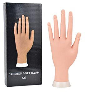 Manicure Practice Hands and Fingers Nail Hand Practice Model Flexible Movable Soft Plastic Hand for Fake Nail Art Starter Training