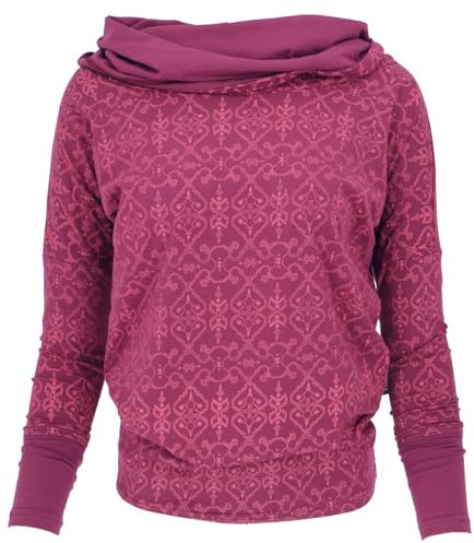 GURU SHOP Lockeres Longshirt aus Bio-Baumwolle, Boho Shirt Schalkapuze - Paprika, Damen, Size:XL