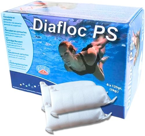 GlobaClean 1kg Flockungsmittel Pool Kartuschen 8 x 125g für Sandfilter & Filterglas. Pool Flockungsmittel und Poolpflege, Poolklar, Poolreiniger, Pool Zubehör für klares Poolwasser