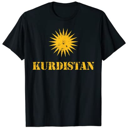 Kurdistan Kurde Provinz Frieden Outfit T-Shirt - Herren - Schwarz - S - Kurzarm - Kurdische Flagge - Klassisch - Politik - Historisches und politisches Design