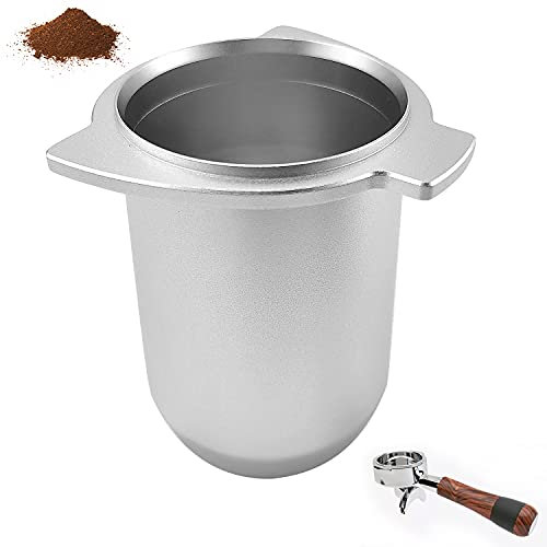 54mm Espresso Dosing Cup Coffee Mug Coffee Ground Weighing Barista Accessrioes Aluminum Metal for Sage Delonghi Breville Portafilter, Silver