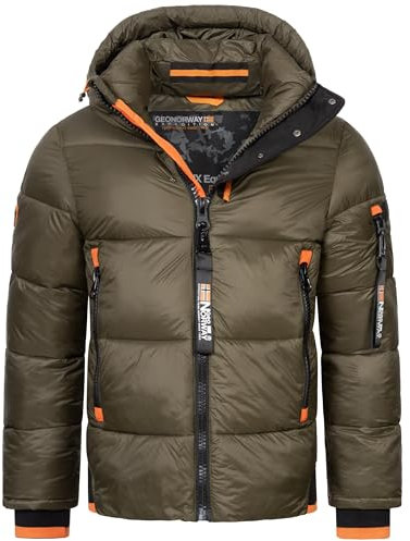 Geographical Norway Herren Winterjacke Calix Kaki -S - mit UD Beanie