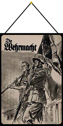 Generisch Blechschild 20x30 cm Zeitschrift Cover DIE WEHRMACHT Soldat mit Fahne Weltkrieg Deutschland im Retro Design für Hobby Haus Werkstatt Büro