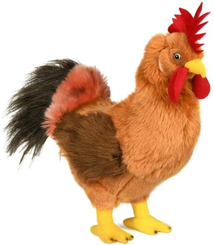Uni-Toys - Hahn braun - 34 cm (Höhe) - Plüsch-Huhn, Gockel, Vogel - Plüschtier, Kuscheltier