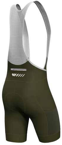 Lo.gas Herren Radfahren Bib Shorts, Gel Gepolstert Mit Taschen, Atmungsaktiv Quick-Dry für Männer, Grün, M