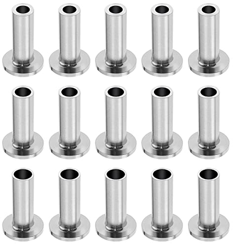 Create idea Lot de 24 manchons de protection pour garde-corps de câble de 0,3 cm, 5/32 , 3/16 en acier inoxydable 316, argenté
