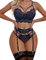 Lucyme Dessous Damen Sexy Reizwäsche Ouvert Body Frauen Navy Blau S
