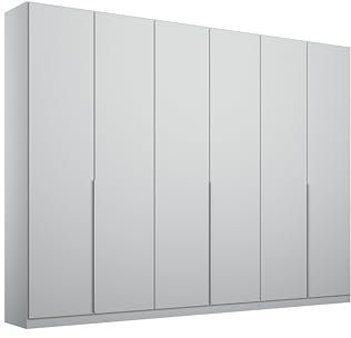 Rauch Möbel Alabama Drehtürenschrank Schrank Kleiderschrank Grau, 6-türig, inkl. Zubehörpaket Premium, 3 Kleiderstangen, 9 Einlegeböden, 3 Schubkästen, BxHxT 271x229x54 cm