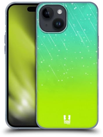 Head Case Designs Acqua Verde Sfumature della Pioggia Neon Custodia in Gel [Protezione di Grado Militare] Compatibile con Apple iPhone 15 E Compatibile con MagSafe