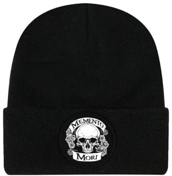 Grindstore Memento Mori Mütze Totenkopf Schwarz, Schwarz , One size