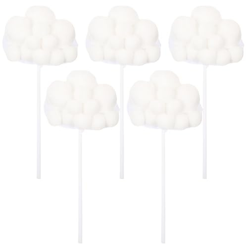 TOYANDONA 20stücke Handmade Wollgarn Wolken Cupcake Topper Weiße Tortendeko Für Geburtstagsfeiern Shower Kreative Kuchendekoration