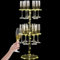 Yoande LED Acrylic Champagne Flute Glass Holder Stand Champagne Tower 2 Layer Wine Glass Storage Holder Stand for 6 Countertop Stemware Storage Wine Glass Drying Rack Tabletop Stemware Storage Display