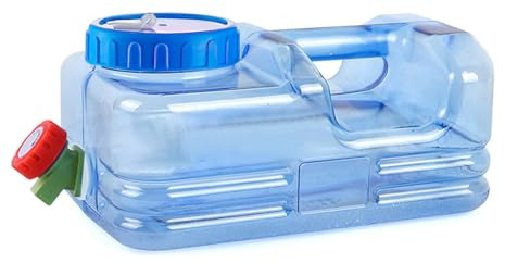 Qikam 5.5L Wasserkanister Mit Hahn Tragbarer Eimer Auto Wasserbehälter Camping Wasser Kanister Weithals Kunststoff Auto Wassertank Für Outdoor Home Reise Notfall Caravans Wandern