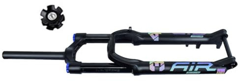 FukkeR Mountainbike-Federgabel, 70 cm, 73,7 cm, Luftaufsaugung, Vorderradgabel, Laufschaft, 15 x 100 mm, gerades Rohr, 160 mm, Scheibenbremse, A-Säule (Farbe: schwarz, manuell, Größe: 73,7 cm)