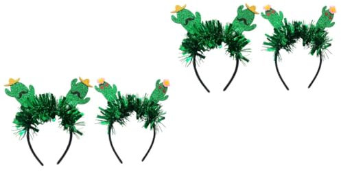 FRCOLOR 4stücke Kreative Kaktus-haarreifen Für Cosplay Und Partys Lustige Haarband-accessoires Für Kindergeburtstage Und Festlichkeiten Grün