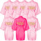 ASMIZ Lot de 7 peignoirs kimono en satin pour filles pour anniversaire, soirée pyjama, douche, rose, 8 Years