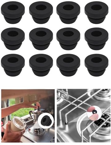 KUEEA 12-Stück-Set Gummidurchführungen Und Gummifüße Für Wohnmobil-Kochfelder – Passend Für 5mm Stäbe Von Dometic, Smev Und Thetford, Inklusive Rostgummifüße Und Topfträgergummis Als Zubehör