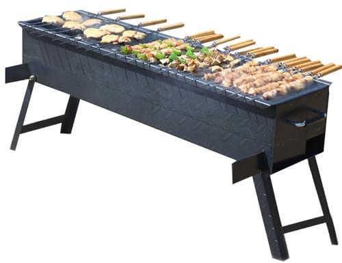 Klappgrill Holzkohle, Outdoor Picknick Campinggrill, Tragbarer BBQ Holzkohlegrill, Großer Picknickgrill Für Camping, Garten Party Picknick Reise Outdoor (Color : /Black, Size : 100cm)