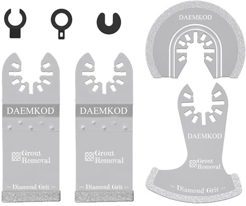 DAEMKOD 4 Pack Diamond Oscillating Tool Blades, Professional Multi tool Blades Kits, Grout Removal Blade for Oscillating Tool, Fit Dewalt Bosch Worx Ryobi Milwaukee