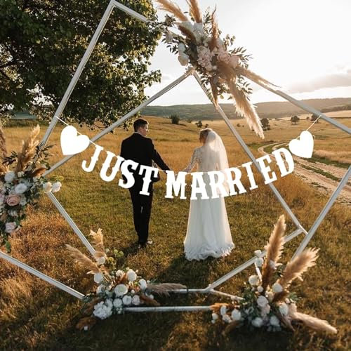 Girlande Hochzeit,Just Married Deko Banner Hochzeitsgirlande Frisch Verheiratet Tür Wimpel Engagement Dekoration Verlobungen Bunting Türdeko Engaged Hochzeits Wimpelgirlande Papier,für Hochzeitsdeko