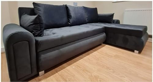 Corner Sofa Bed with Storage – Multi Colours – Berlyn (Dark Grey)