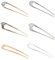 6 Piezas Pinzas para el Cabello en Forma de U, Horquillas de Estilo Francés para Mujer y Niñas, Tenedor de Pelo Metal para Fiestas, Citas y Bodas (Oro, Plata)