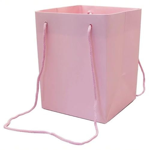 Floralcraft® Hand Tied Bags (10-Pack, Pink) | Bouquet Bags 19cm x 17cm x 25cm, Florist Porto Bag for Gifting, Party Favors, Crafts, and Special Events