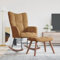 Willood Wilood Schaukelstuhl Sessel Relaxsessel Schaukelsessel Wohnzimmersessel mit Hocker Samt Braun