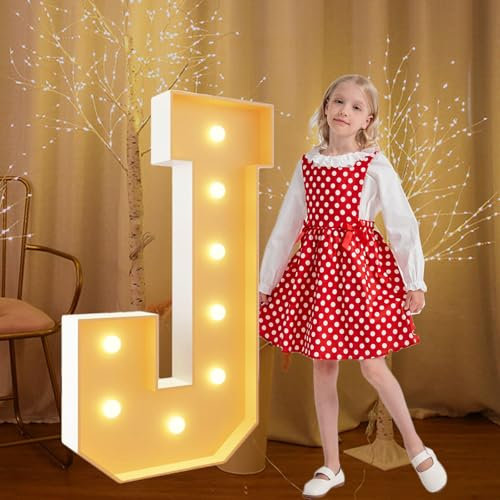 120 cm Festzelt-Leuchtbuchstaben J, weiß, groß, vorgeschnittene Schaumstoffplatte, Mosaik-Buchstaben für Geburtstage, Hochzeiten, Baby-Jubiläen, Party-Dekoration