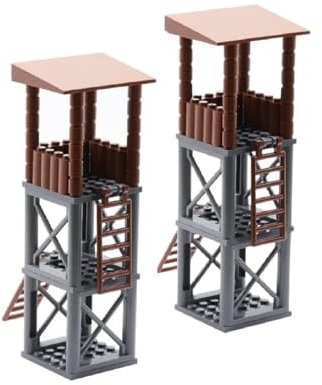 Militär Szene Baustein Set, Militärische Point A Sentry Tower Modell Bausatz, WW2 Klemmbausteine Militär Kriegsszene Modell, DIY Militärbasen Architektur Modell, Kompatibel mit den wichtigsten Mark