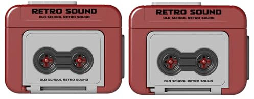 Creative Mini Tape Recorder Keychain, 2024 New Retro Tape Recorder Keychain, Recorder Tape Keychain (2pcs,Red)