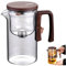 Teteras, tetera magnética con mango y tetera de vidrio de 520 ml de 520 ml con infusor para tetera lavable desmontable resistente al calor del té suelto con tapa para el hogar, oficina, casa de té