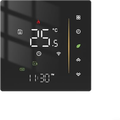 HOHOVYVY Smart Thermostat, For Smart Thermostat Underfloor Heating Programmable App(Black A)
